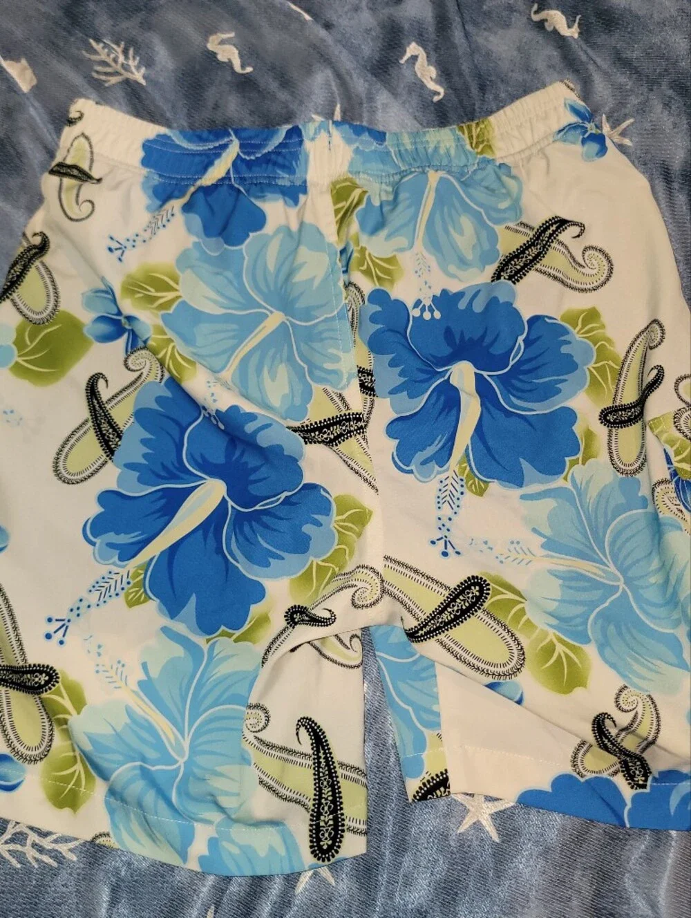 Blue Floral Swim Trunks